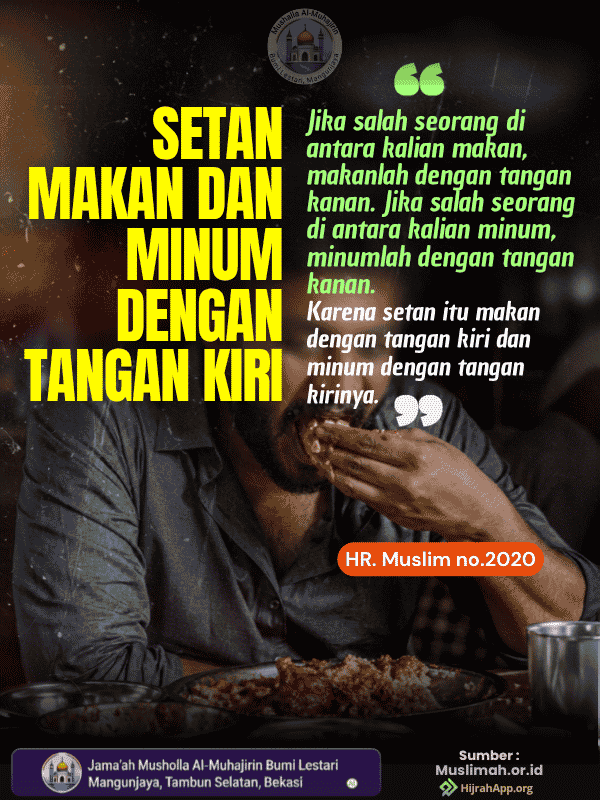 Setan Makan dan Minum dengan Tangan Kiri