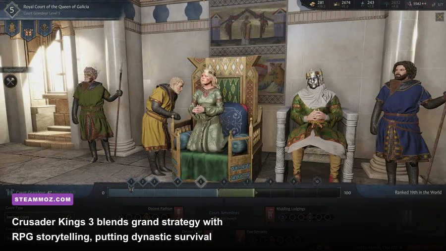 Crusader Kings 3 character relationship screen and medieval political map