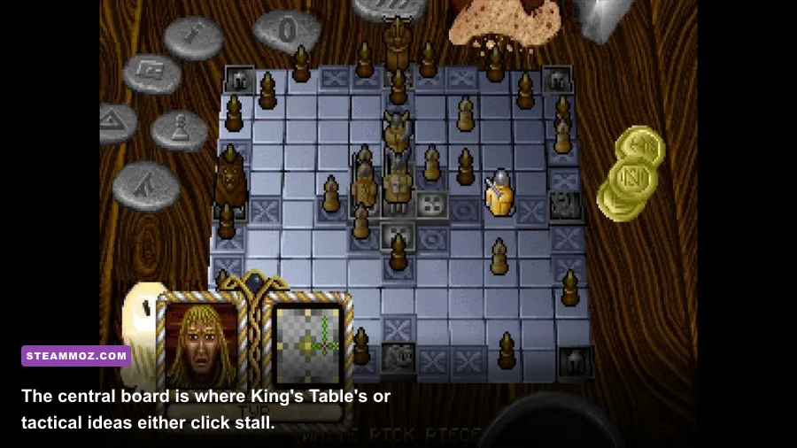 King's Table The Legend of Ragnarok gameplay showing Viking king and opposing forces