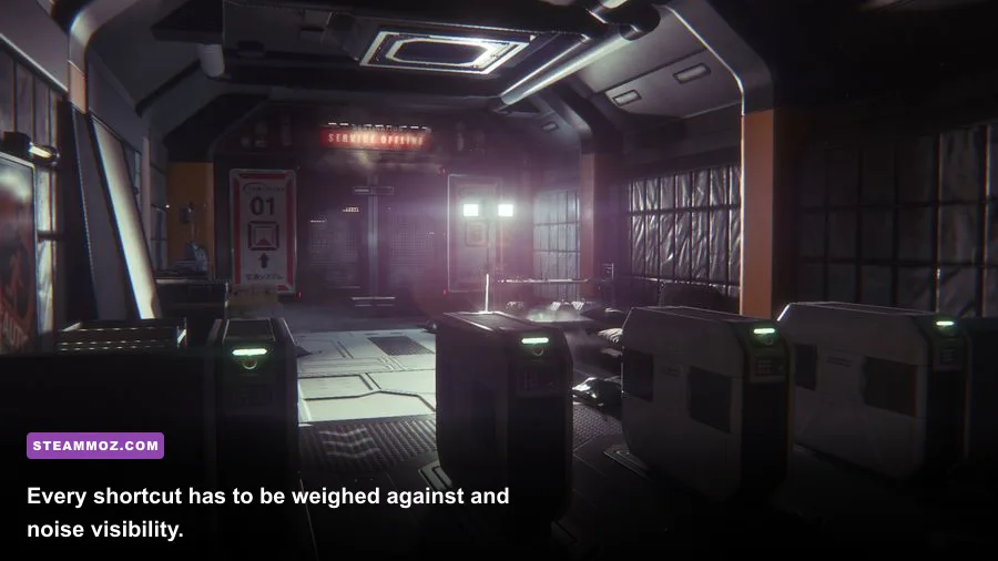 Sevastopol Station industrial interior from the Alien: Isolation Corporate Lockdown DLC