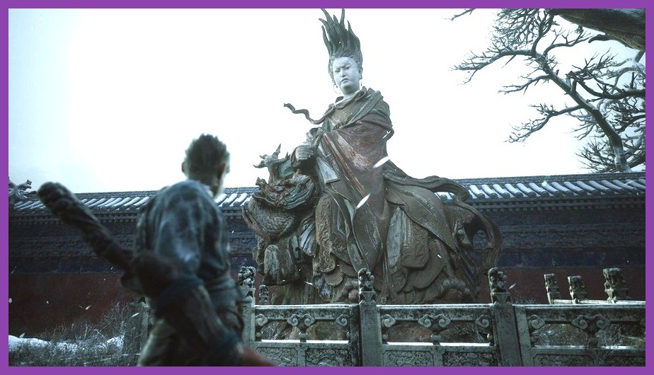 Wukong exploring an ancient temple
