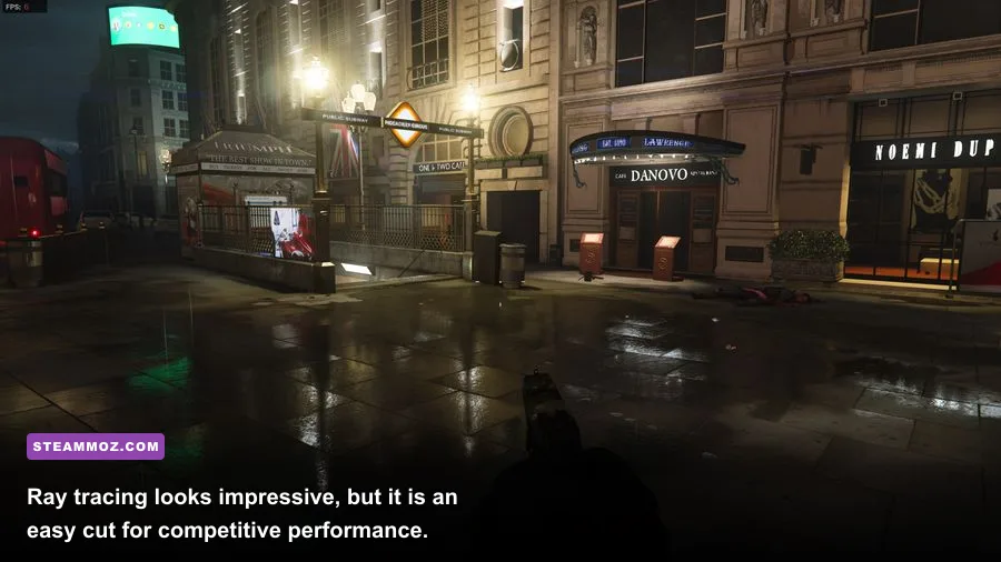 Modern Warfare PC night map showing ray-traced shadows and cinematic lighting