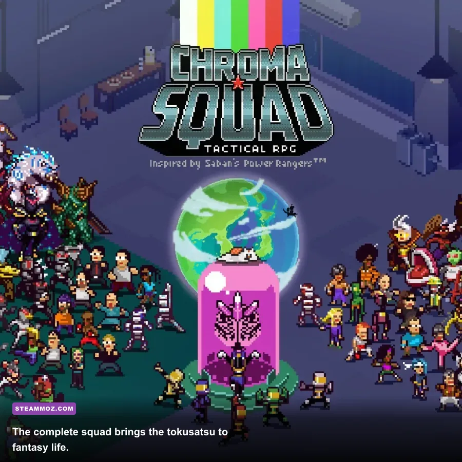 Chroma Squad's colorful pixel-art superhero team