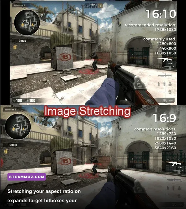 Rainbow Six Siege stretched 4:3 aspect ratio visual comparison