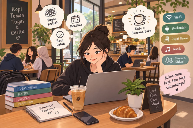 Menerka Alasan Kafe Sangat Ramai, Salah Satunya Karena di Sini Tempat Nugas Mahasiswa Mumet!