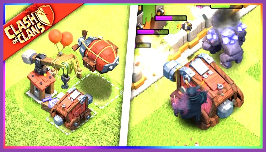 Clash of Clans siege barracks and log launcher