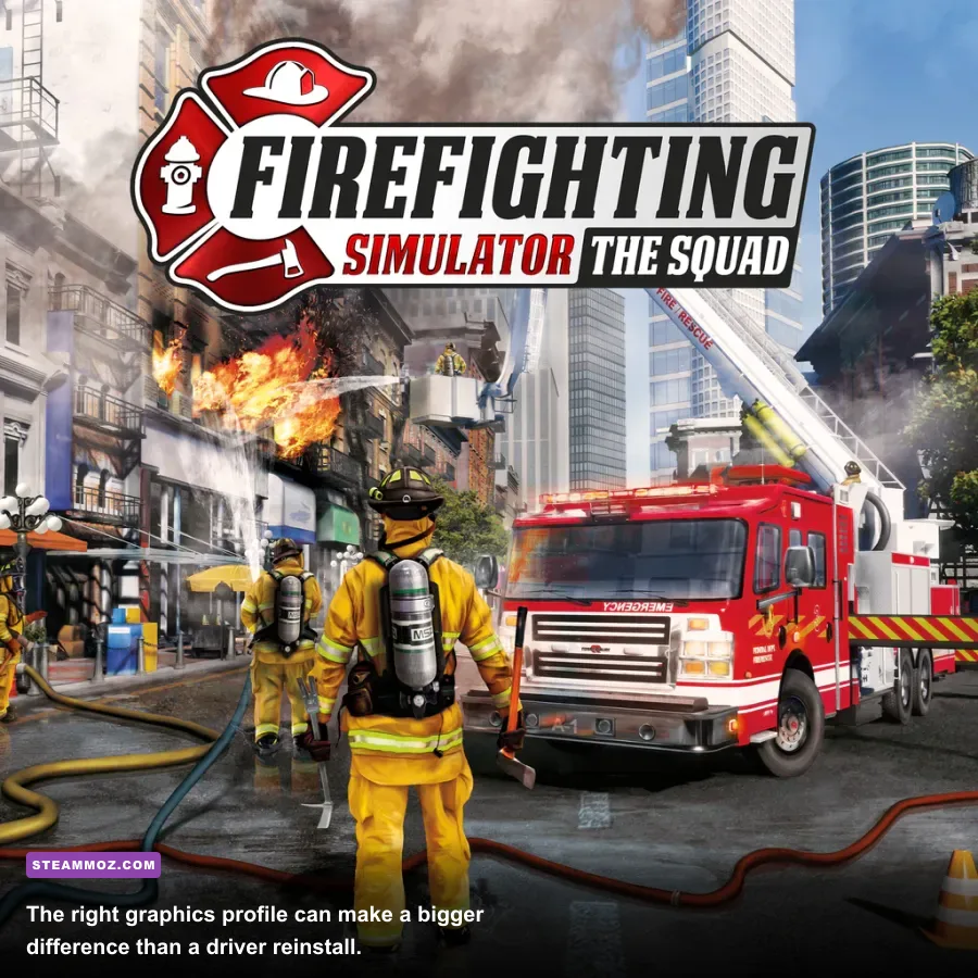 Firefighting Simulator The Squad graphics settings menu on PC