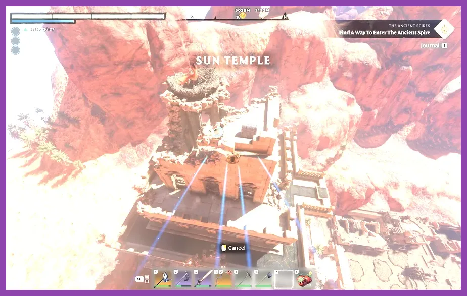 Exterior view of a Sun Temple in the far south of the Kindlewastes in Enshrouded