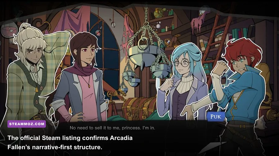 Official Arcadia Fallen Steam screenshots showing fantasy RPG gameplay