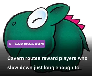 Dino Run DX dinosaur collecting eggs inside an underground cavern