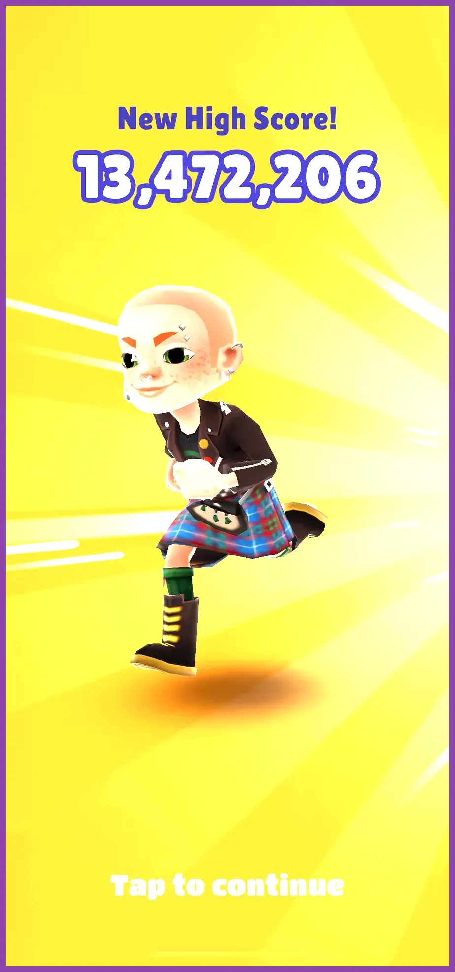 Subway Surfers high score run with maximum score multiplier active