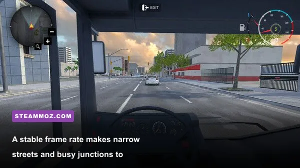Bus Driver Simulator PC gameplay with traffic and weather effects enabled
