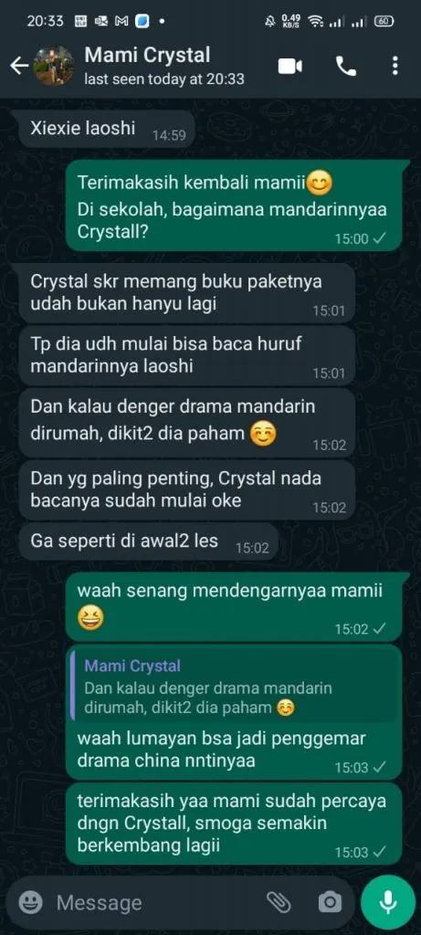 Testimoni orang tua — Mami Crystal