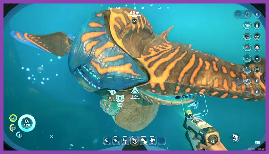 Subnautica 2 massive sea creature swimming in deep ocean