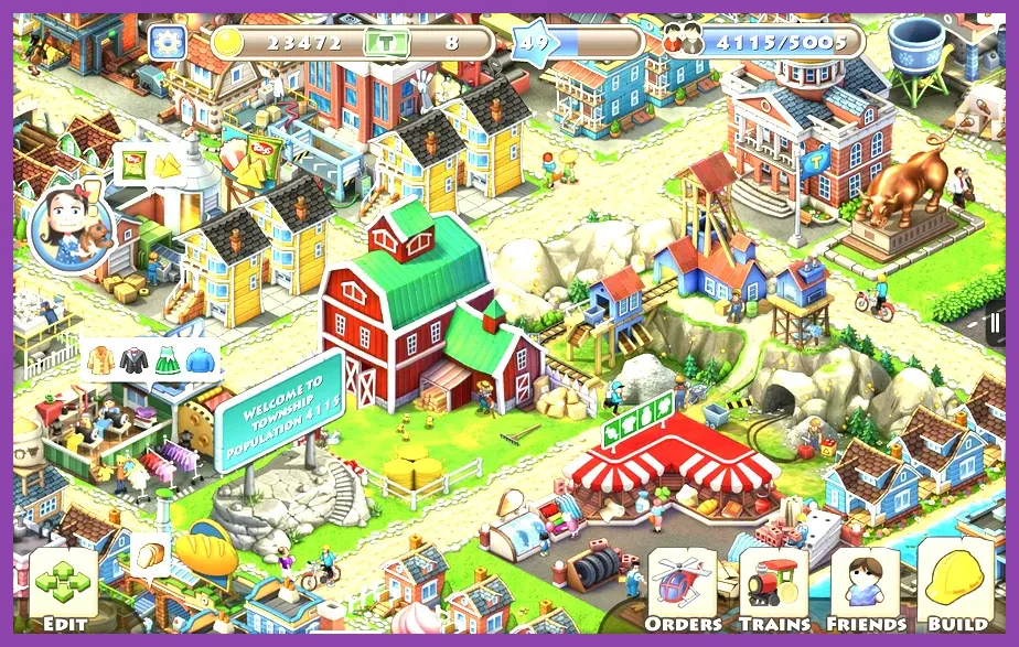 Township game combining farming and city building on mobile