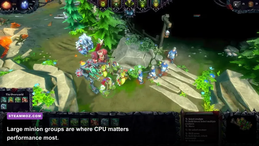 Dungeons 2 minion army defending an underground fortress during a campaign mission