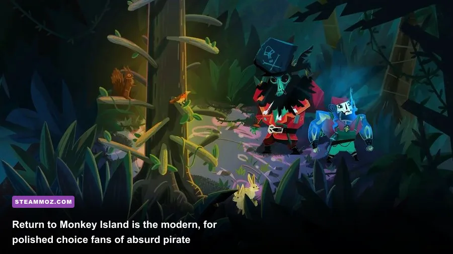 Guybrush Threepwood facing LeChuck in Return to Monkey Island