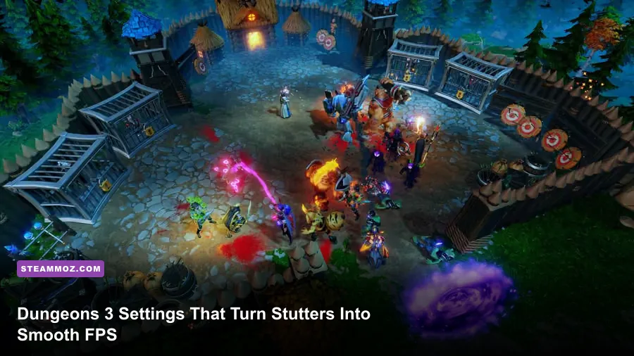 Dungeons 3 dungeon management gameplay showing minions, rooms, and traps