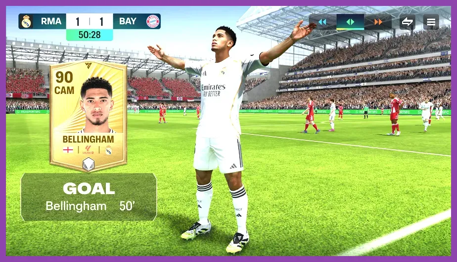 Jude Bellingham controlling midfield in EFootball Mobile