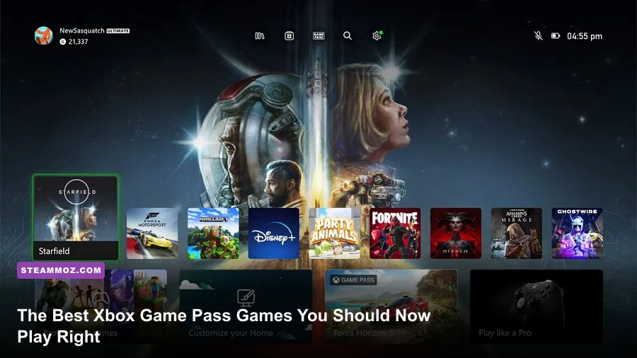 Xbox Game Pass ultimate games dashboard display