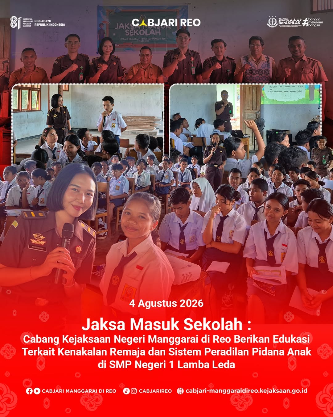 Jaksa Masuk Sekolah di SMPN 1 Lamba Leda