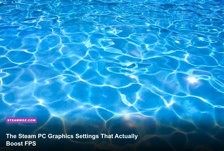 Gaming PC running a modern Steam game with optimized graphics settings