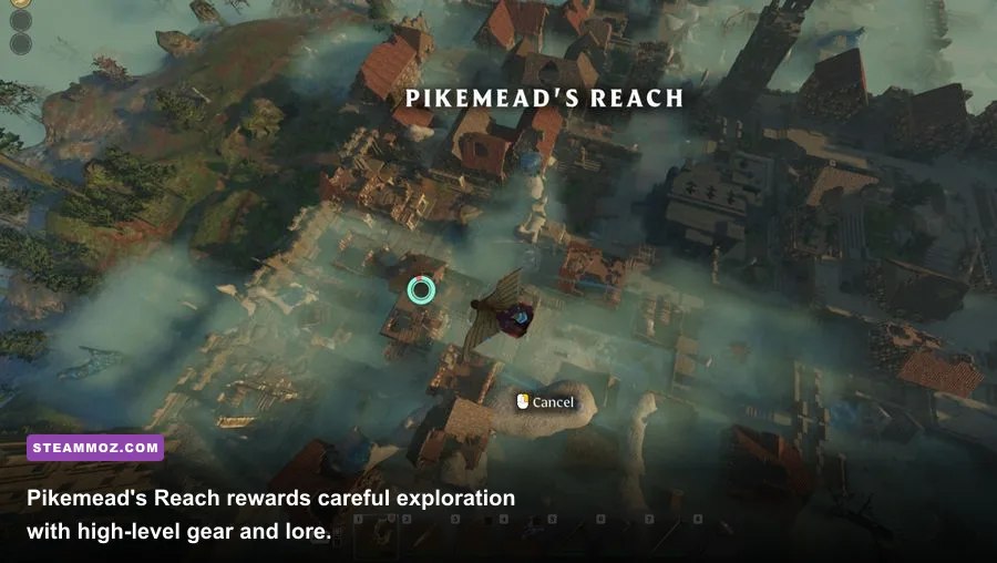 Enshrouded Pikemead's Reach castle with hidden chest areas