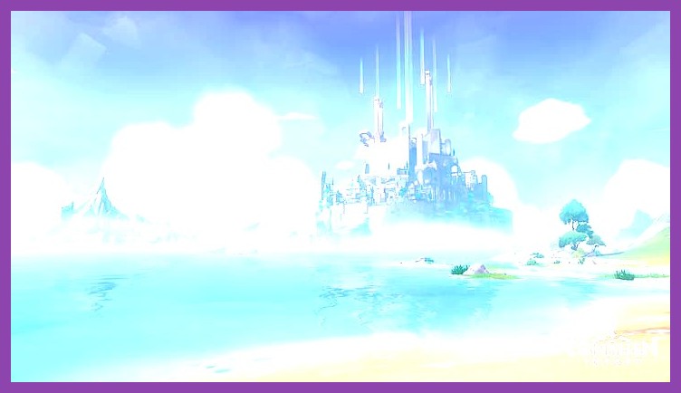 Genshin Impact open world exploration on iPhone screen