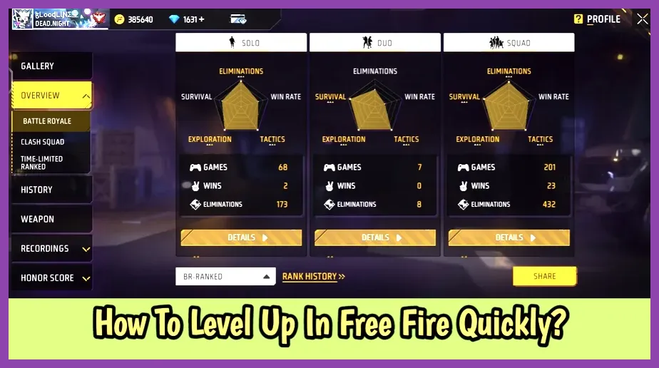 Booyah victory screen showing experience points reward in Free Fire