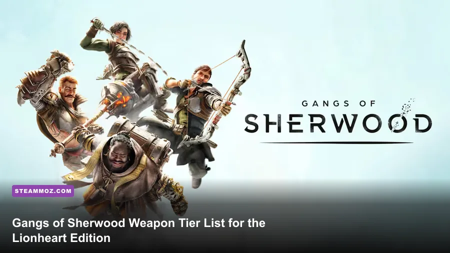 The four playable heroes fighting enemies in Gangs of Sherwood Lionheart Edition