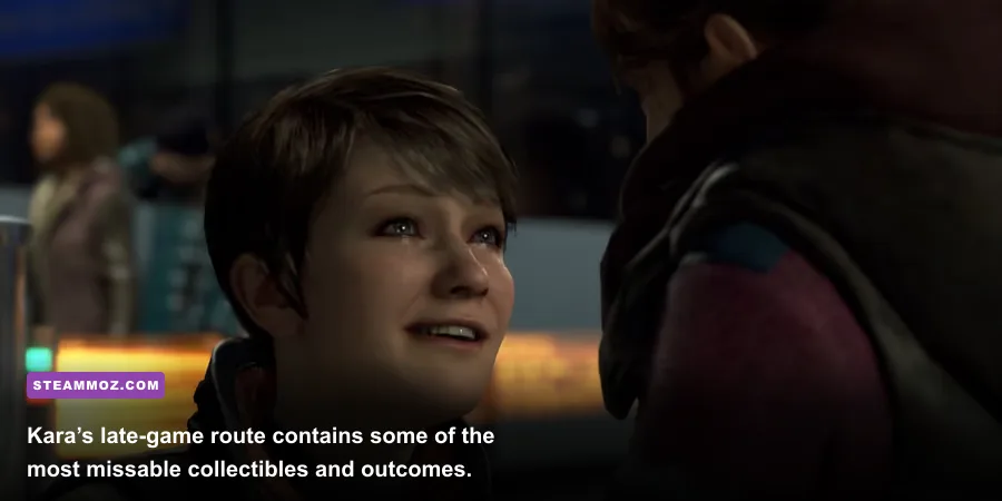 Kara and Alice at the bus station in Detroit Become Human