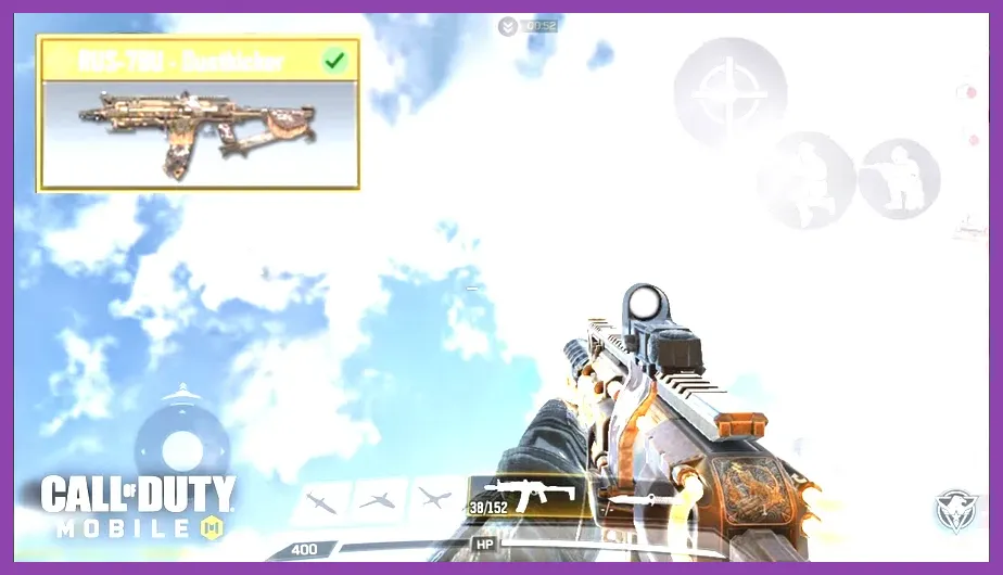 Call of Duty Mobile RUS-79u SMG loadout firing in close quarters combat