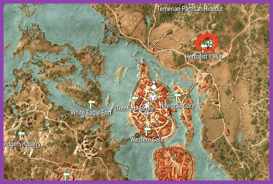 Herbalist's hut located northeast of Oxenfurt gate