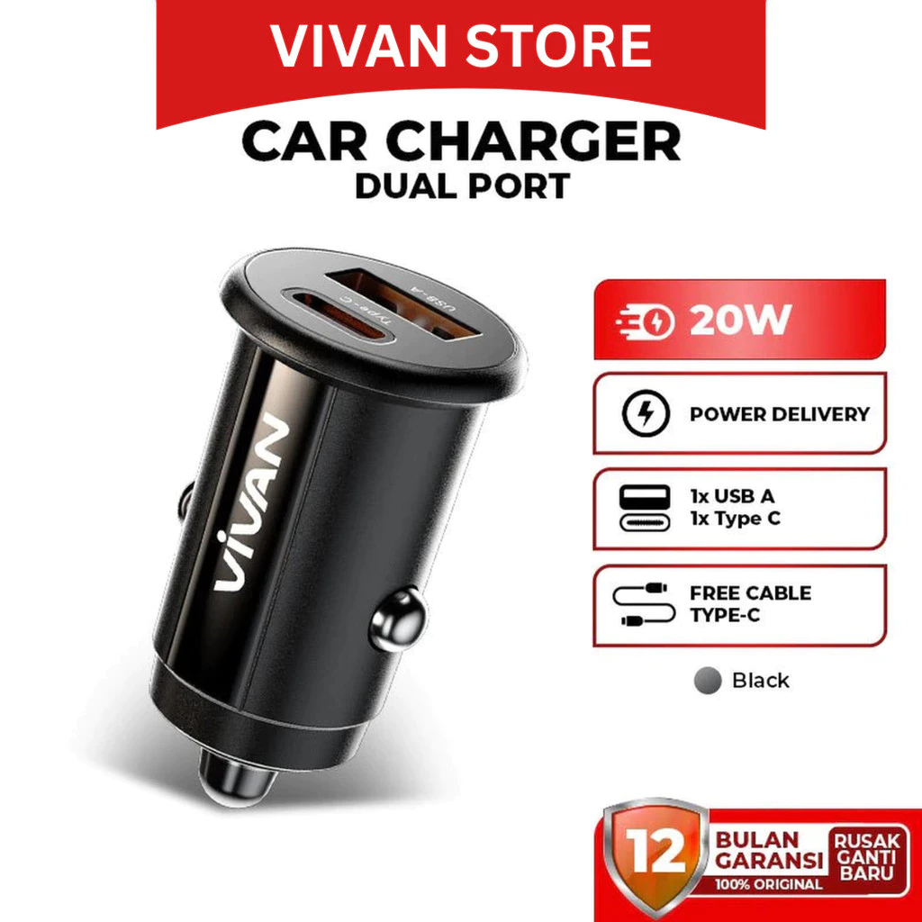 VIVAN CCQ07 Car Charger 20W Pd Qc 3.0