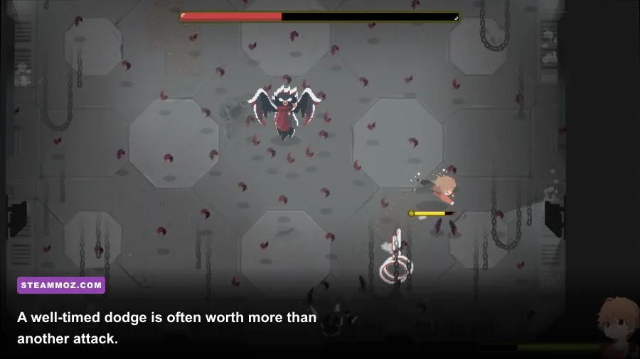 Bittersweet Birthday player dodging enemy attacks during fast-paced combat