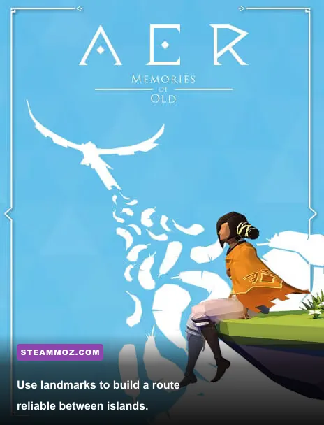 The floating island landscape and distant landmarks in AER Memories of Old