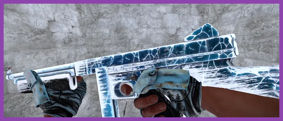 Rust player using a Semi Automatic Rifle against an enemy outside a base