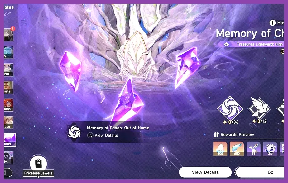 Honkai Star Rail Memory of Chaos completion screen displaying Stellar Jade rewards