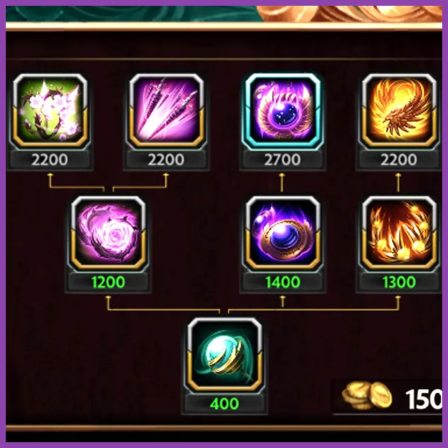 Smite in-game item store UI