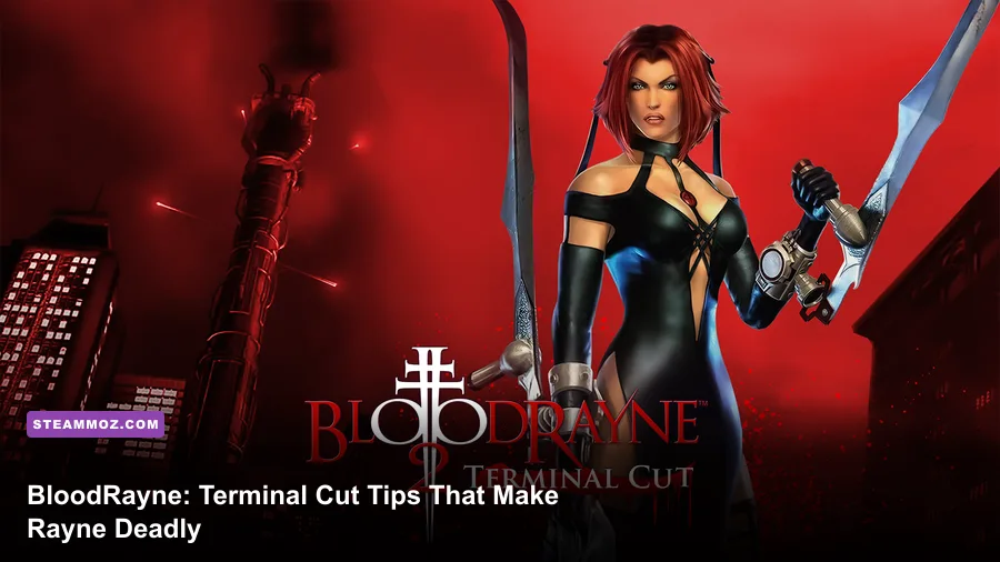 Rayne fighting enemies in BloodRayne Terminal Cut