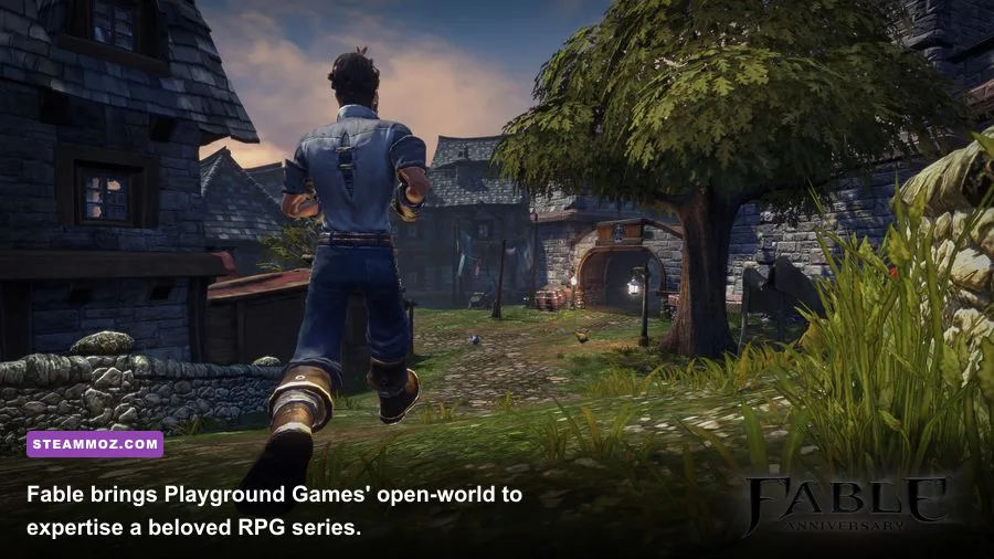 A colorful Albion landscape from the upcoming Fable reboot