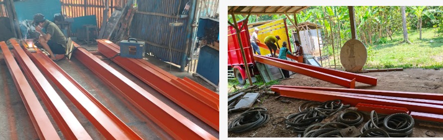 Proses fabrikasi dan pengiriman rangka baja pabrik Ukaisya