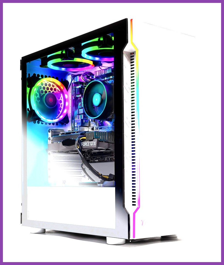 Skytech Archangel PC case with RGB lighting front view