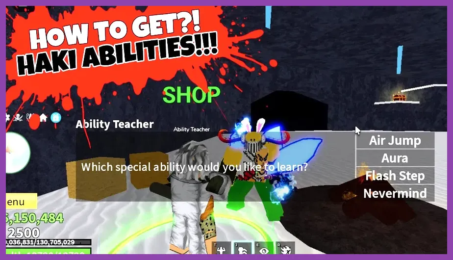 Blox Fruits skill tree showing Observation Haki, Flash Step, and Electro abilities