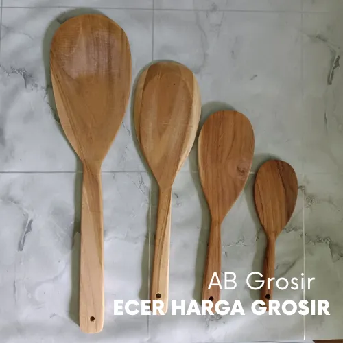 ENTONG KAYU JATI JUMBO 4 Ukuran / Centong kayu jumbo/ centong nasi kayu jati jumbo