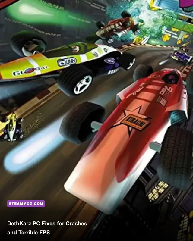 DethKarz futuristic racing gameplay on a classic PC track