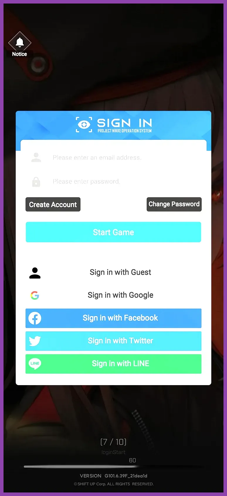 Goddess of Victory Nikke account management screen for switching reroll accounts