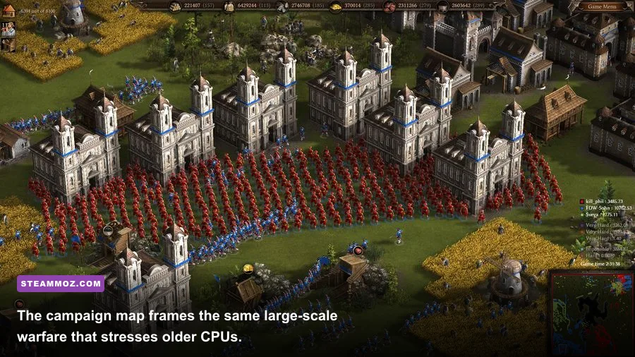 Cossacks 3 campaign map showing historical European territories