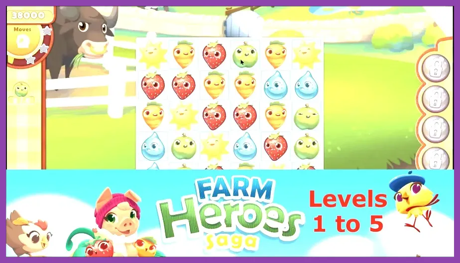 Farm Heroes Saga matching crops on iOS device