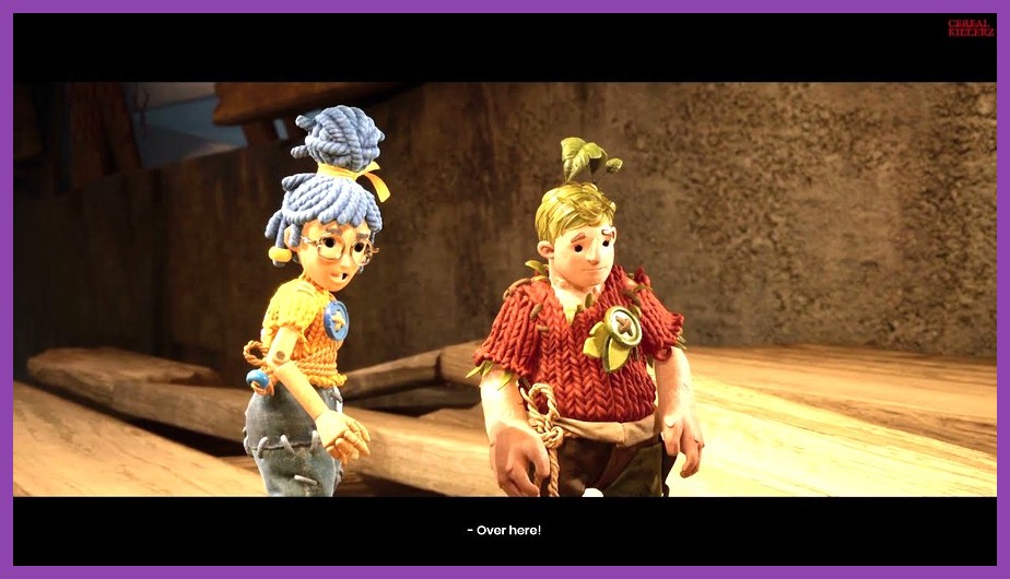 Cody and May working together to solve an intricate puzzle in It Takes Two